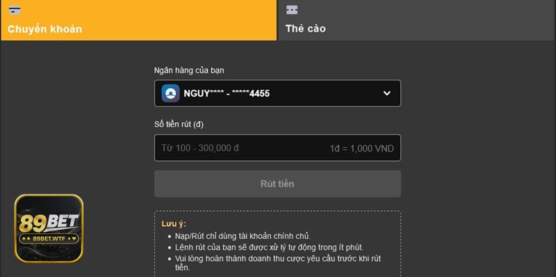 Rút Tiền 89bet - Lỗi trình duyệt/kết nối